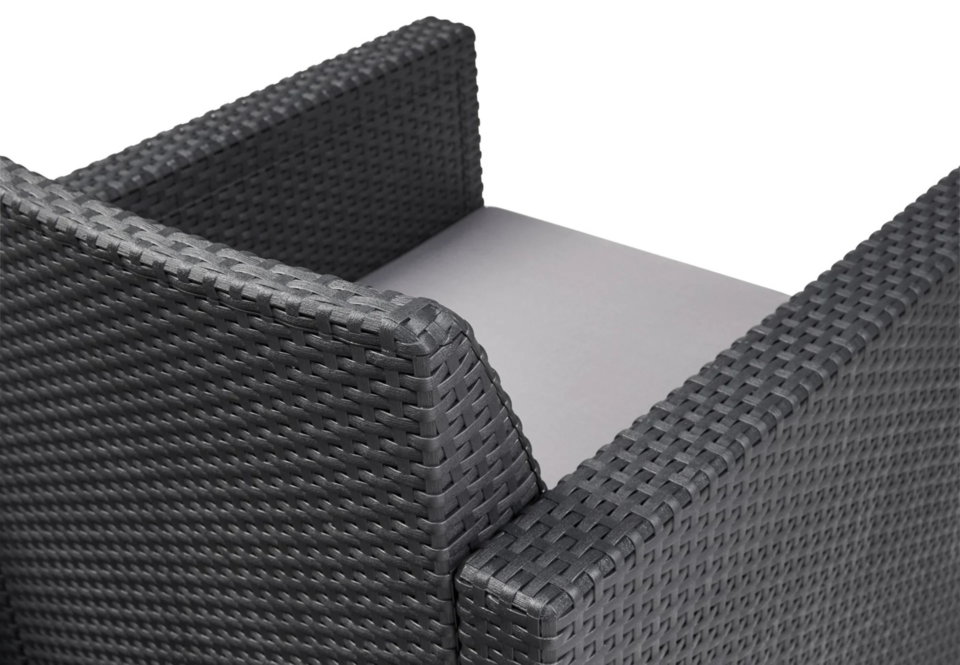 Keter Alabama Wicker Lounge Set with Cushions - Graphite - Image 5