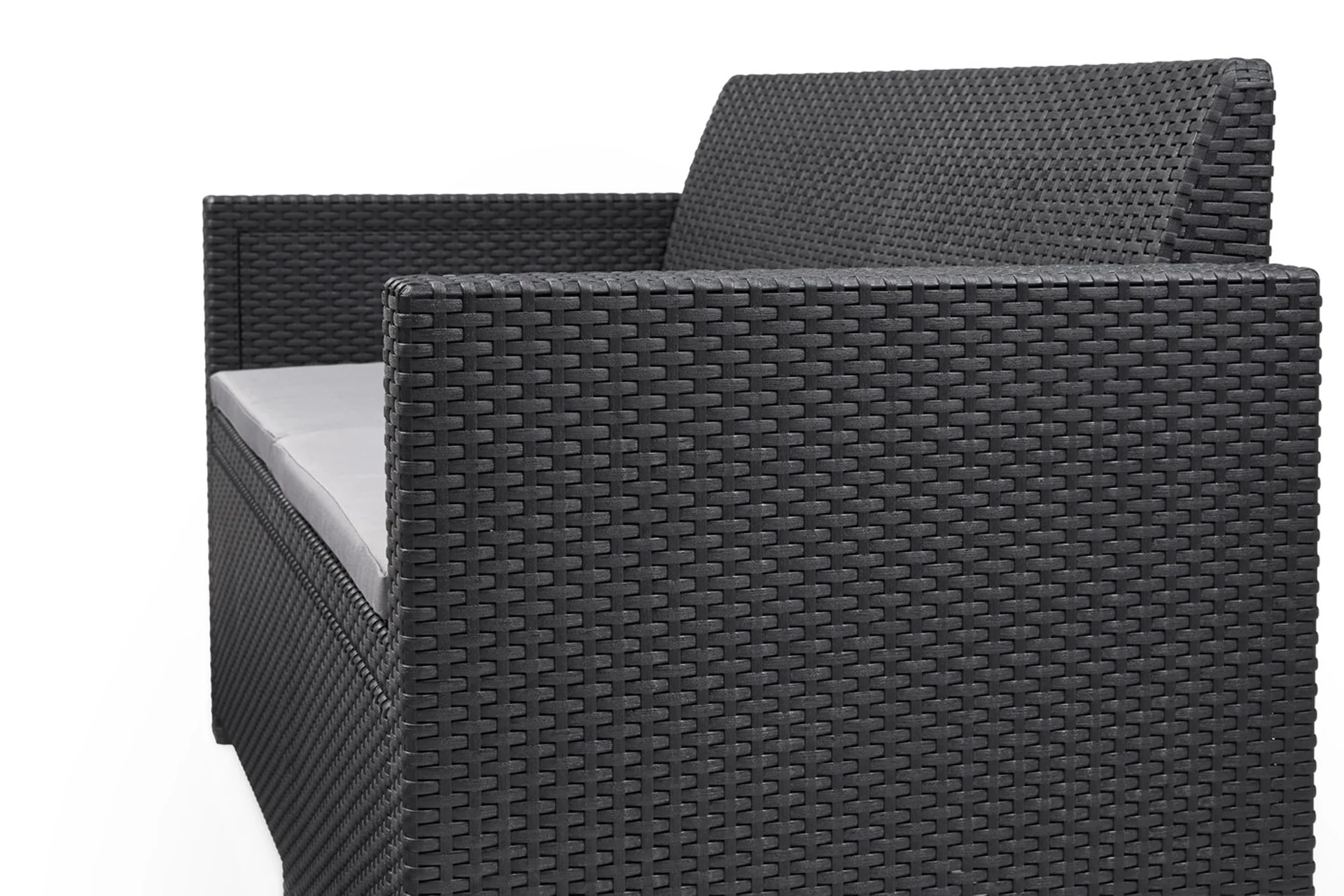 Keter Alabama Wicker Lounge Set with Cushions - Graphite - Image 6