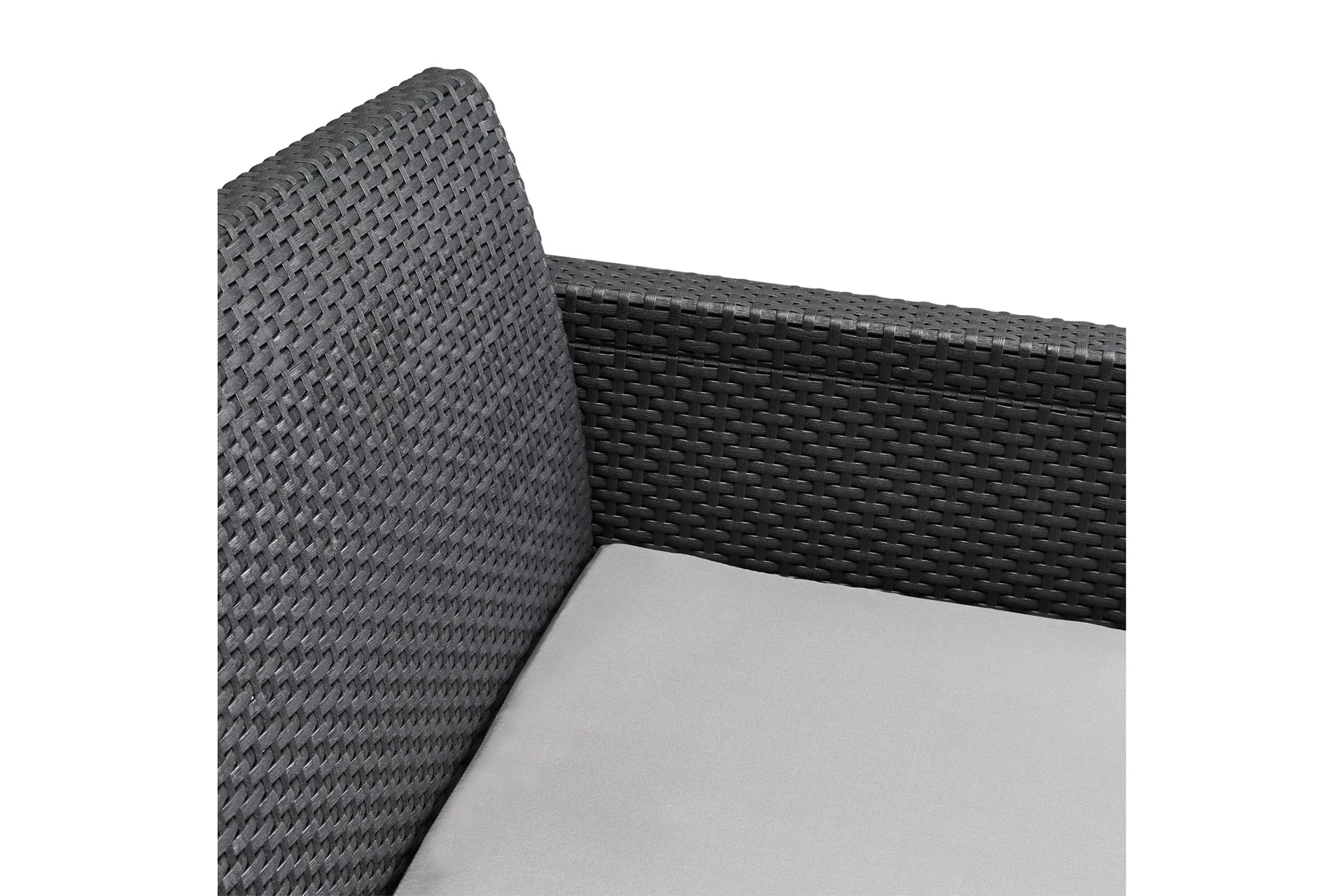 Keter Alabama Wicker Lounge Set with Cushions - Graphite - Image 9