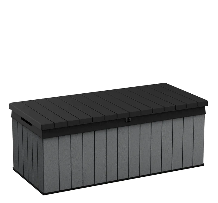 Keter Darwin Short 380L Storage Box - Black and Grey