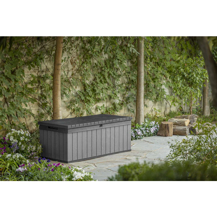 Keter Darwin Short 380L Storage Box - Black and Grey - Image 3