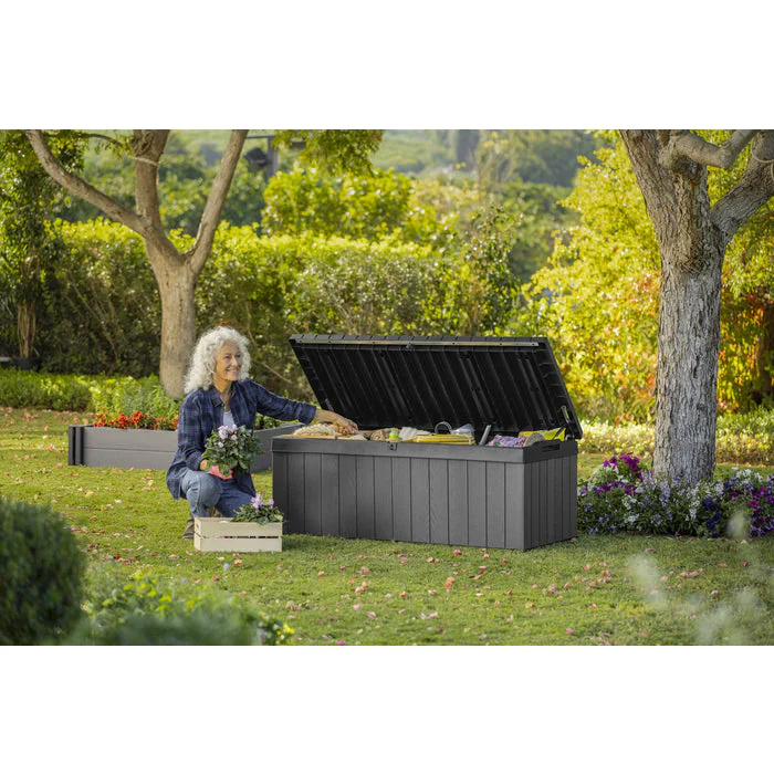 Keter Darwin Short 380L Storage Box - Black and Grey - Image 5
