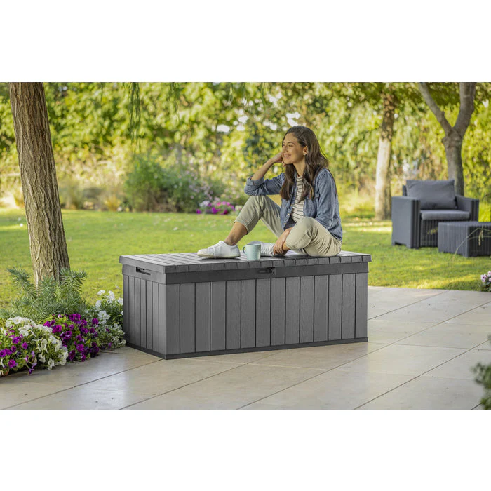 Keter Darwin Short 380L Storage Box - Black and Grey - Image 6