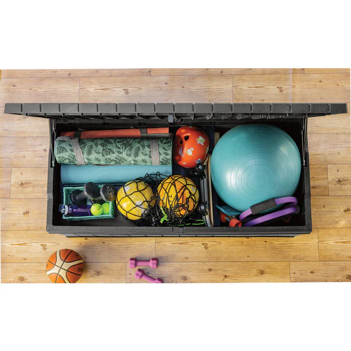 Keter Darwin Short 380L Storage Box - Black and Grey - Image 7