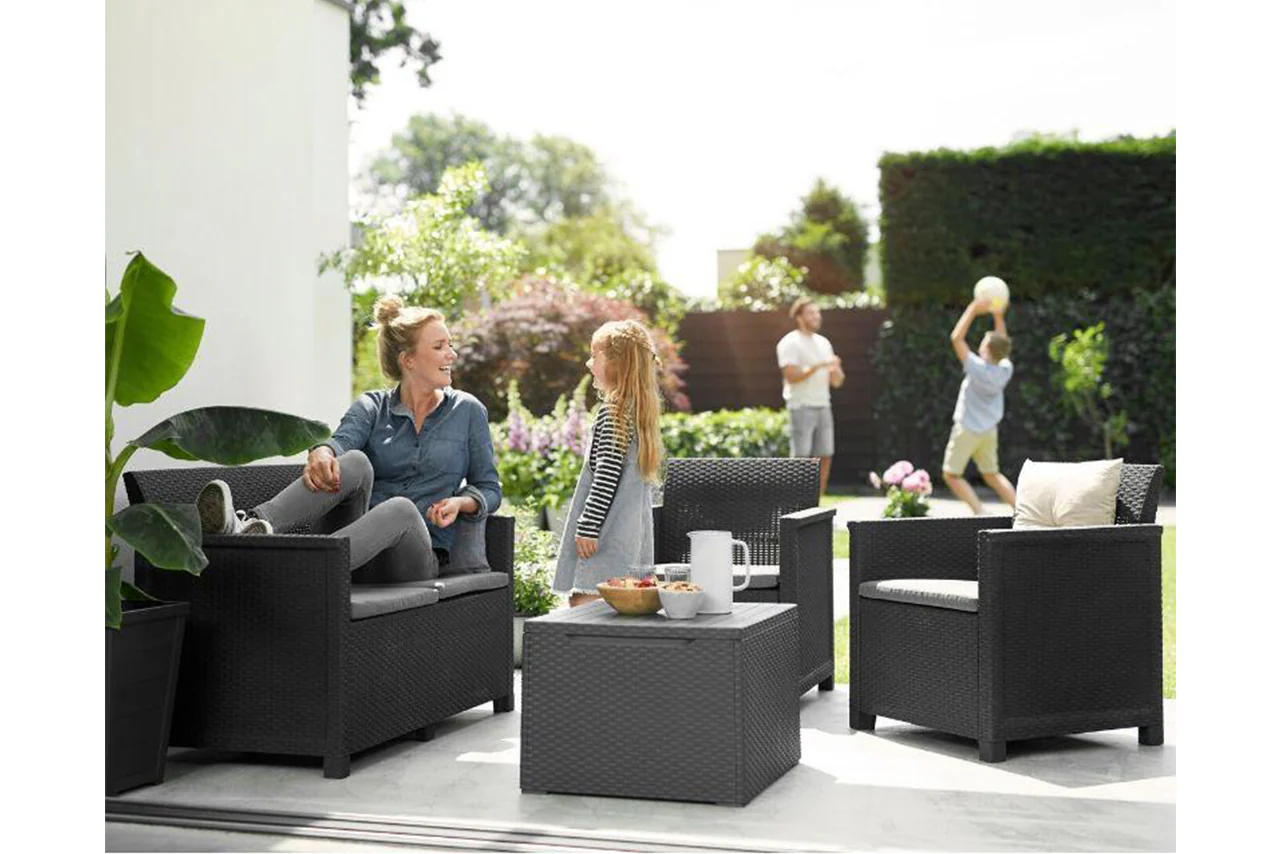 Keter Emma 4 Seater Lounge Set - Graphite - Image 6
