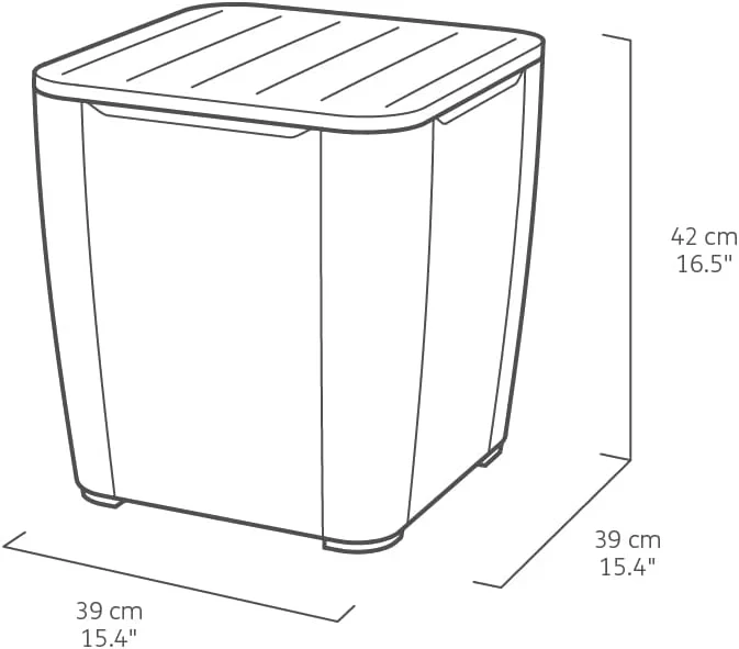 Keter Luzon Flat Wicker 44L Outdoor Storage Box Table - Anthracite - Image 3