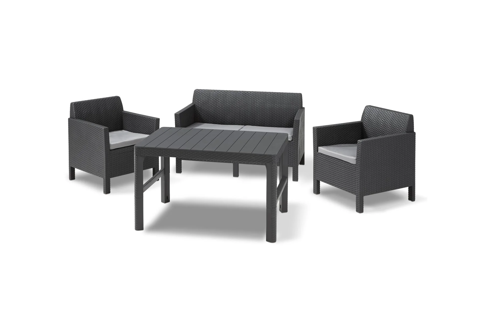 Keter Orlando Lounge Set with Storage Table and Cushions - Graphite - Image 2