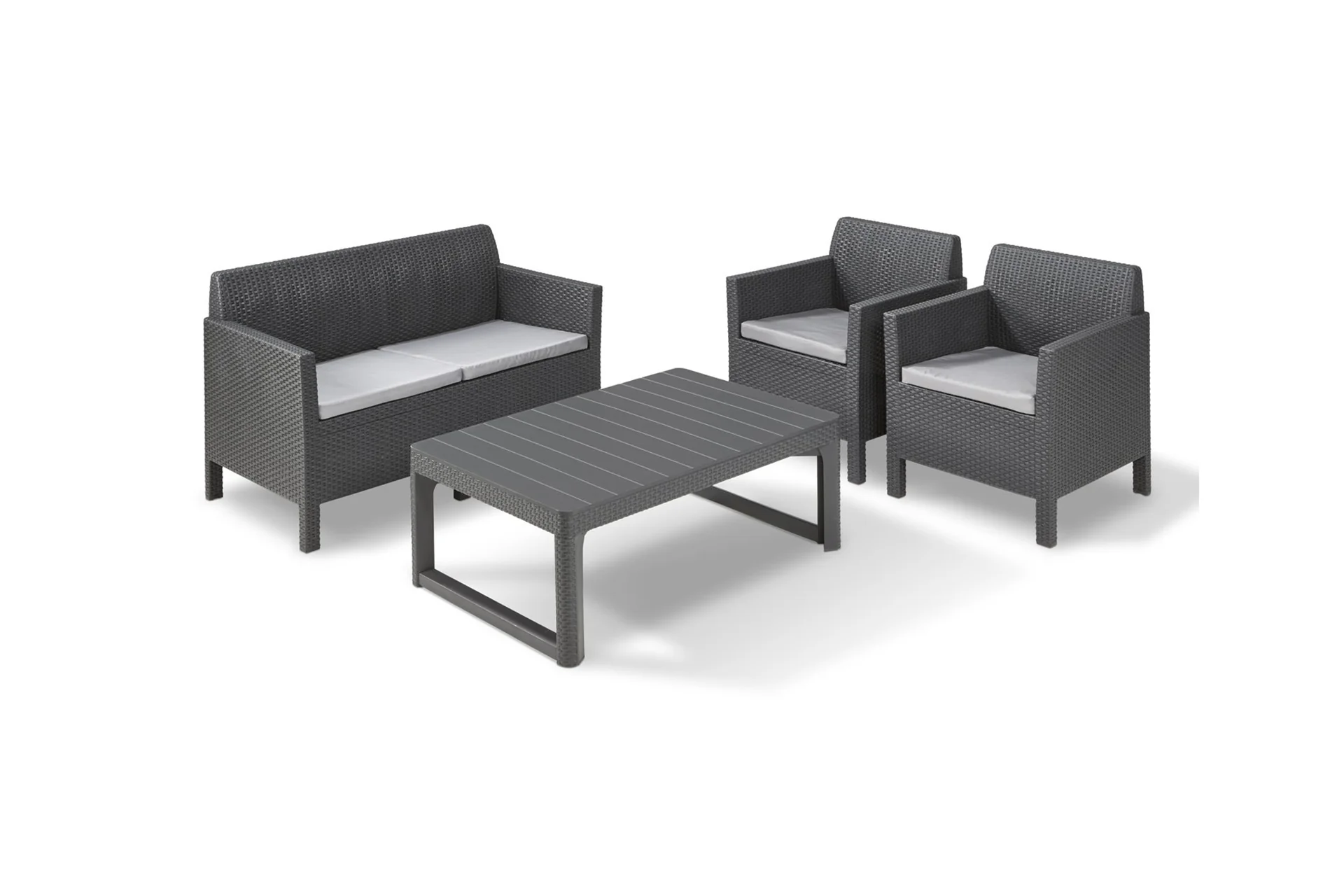 Keter Orlando Lounge Set with Storage Table and Cushions - Graphite - Image 6