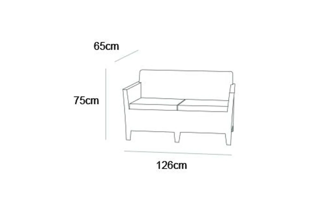 Keter Orlando Lounge Set with Storage Table and Cushions - Graphite - Image 7