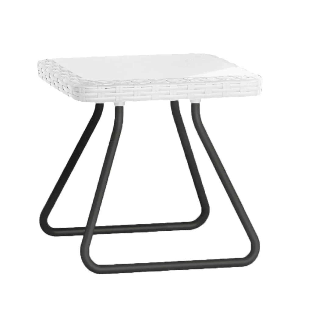 Keter Rio Rattan Outdoor Balcony Patio Set - White with Black Legs - Image 4