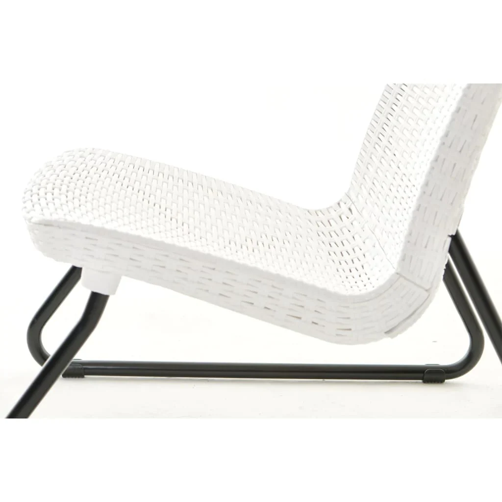Keter Rio Rattan Outdoor Balcony Patio Set - White with Black Legs - Image 7