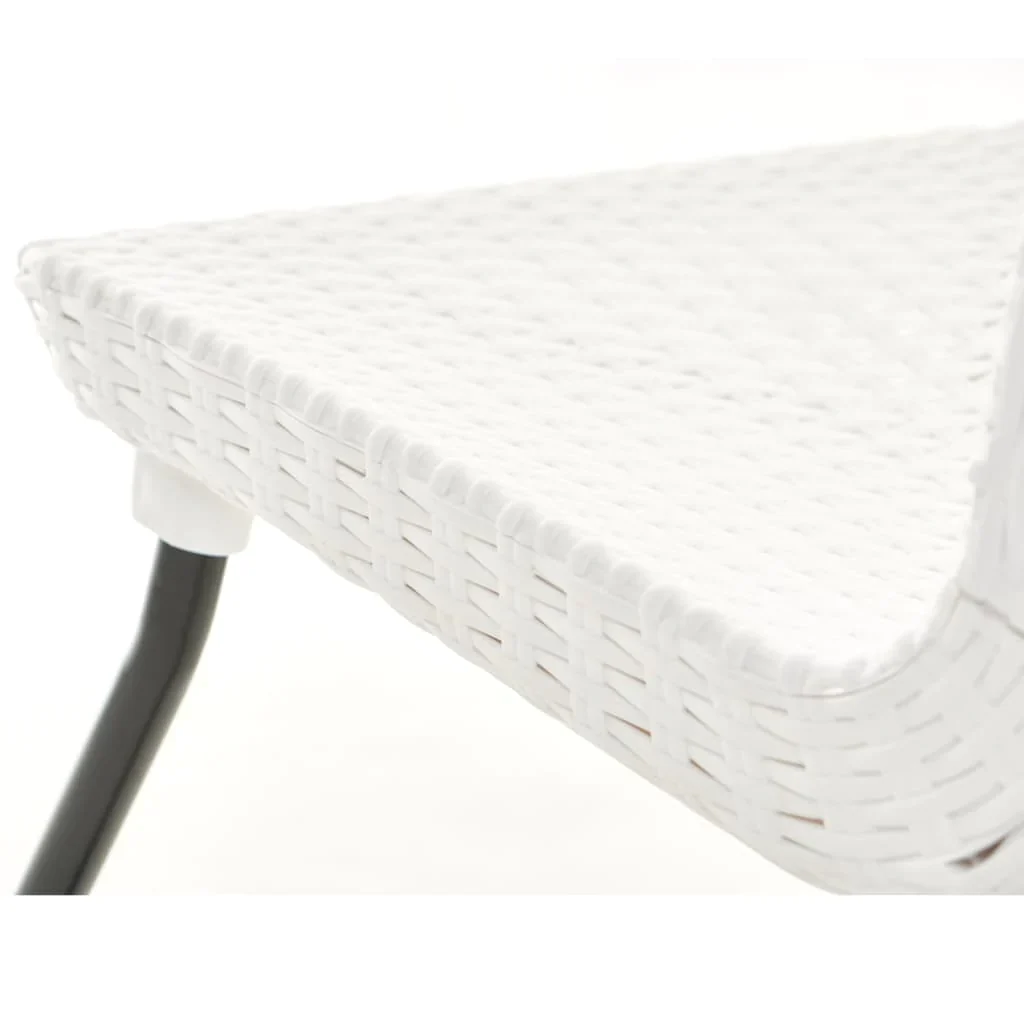 Keter Rio Rattan Outdoor Balcony Patio Set - White with Black Legs - Image 8