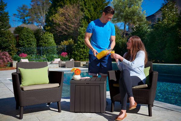 Keter Urban Box 2 in 1 - 113L Storage Box and Seat - Brown - Image 10