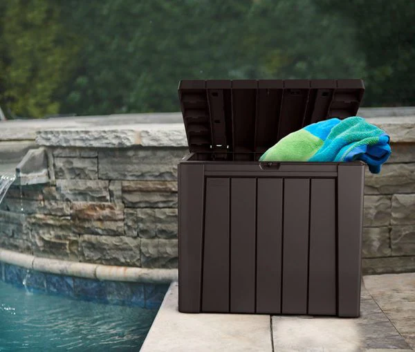 Keter Urban Box 2 in 1 - 113L Storage Box and Seat - Brown - Image 11