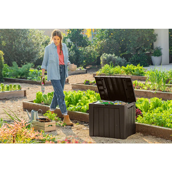 Keter Urban Box 2 in 1 - 113L Storage Box and Seat - Brown - Image 8
