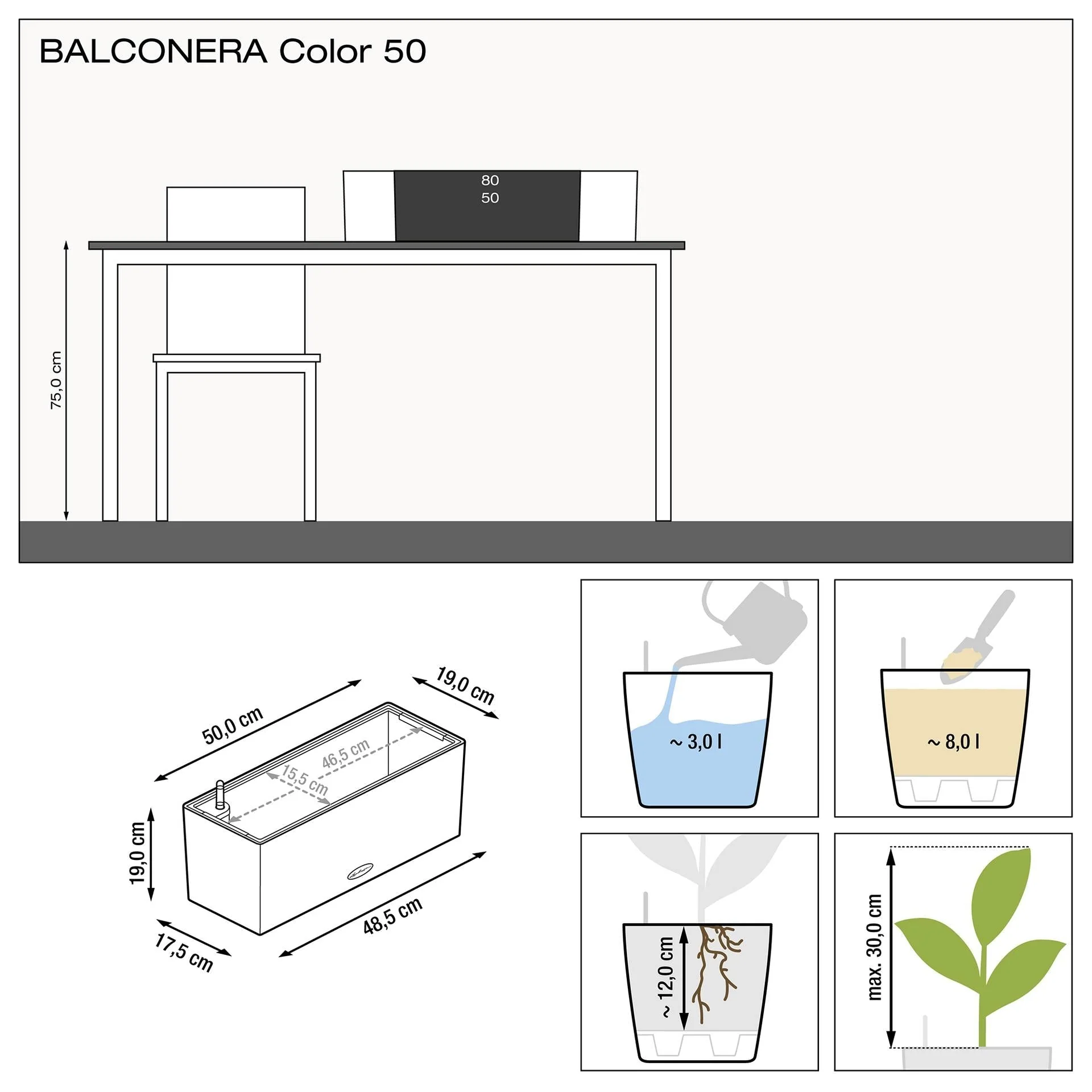 Lechuza Self-Watering Planter Box - BALCONERA Color 50 - Image 7