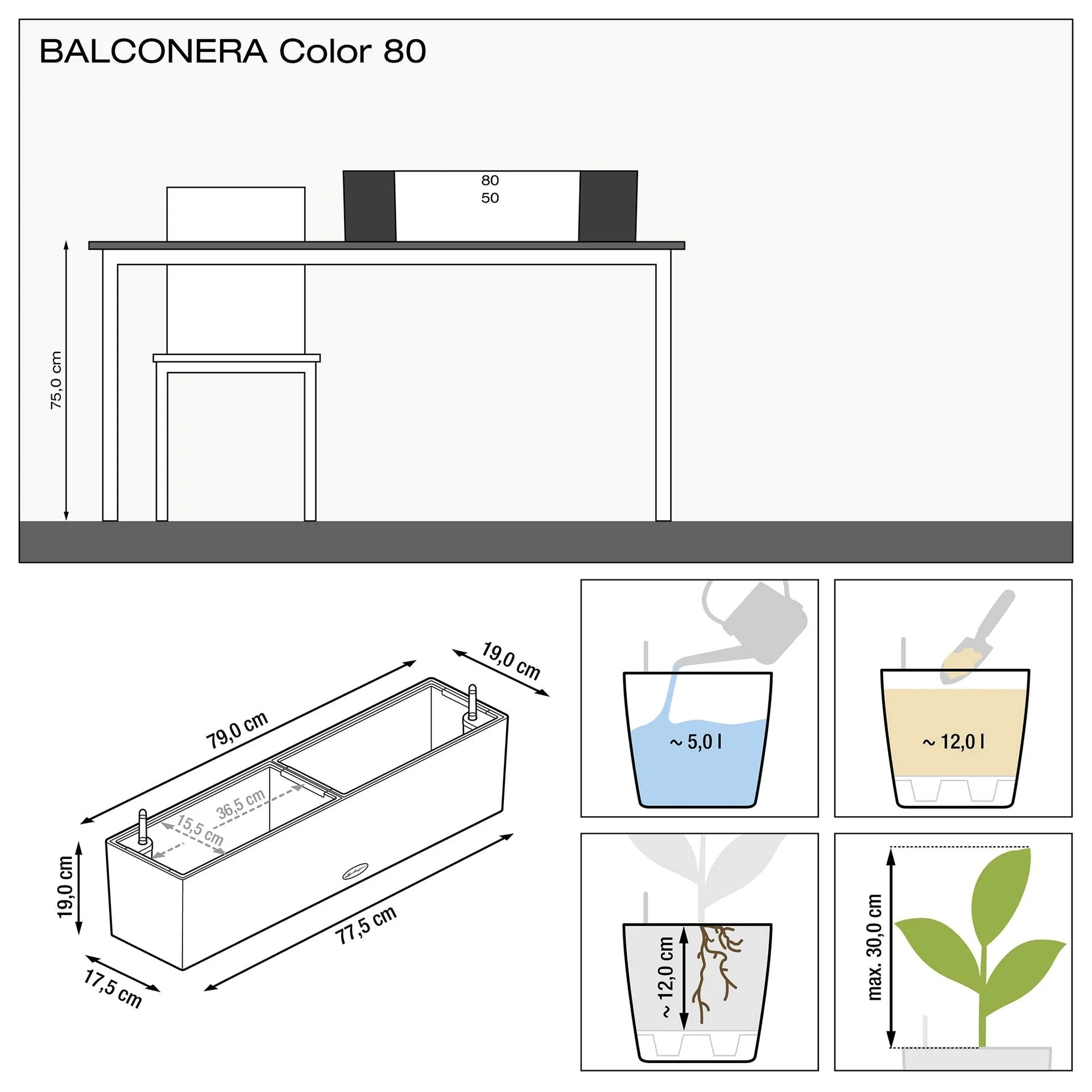 Lechuza Self-Watering Planter Box - BALCONERA Color 80 - Image 7