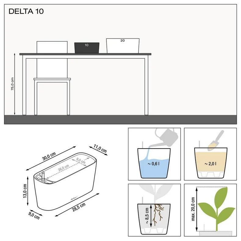 Lechuza Self-Watering Planter Box - DELTA 10 - Image 9