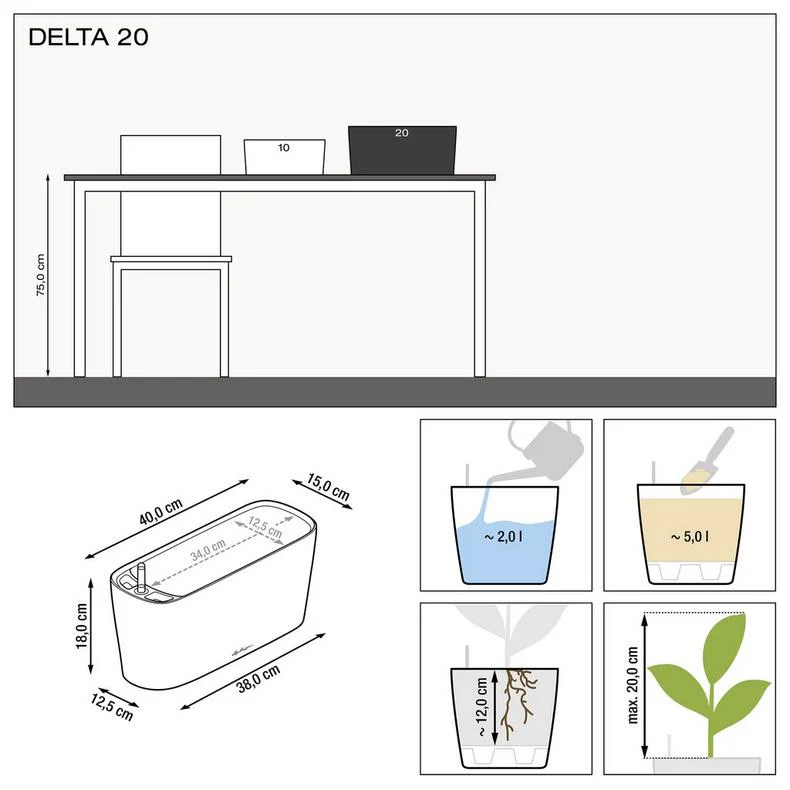 Lechuza Self-Watering Planter Box - DELTA 20 - Image 8
