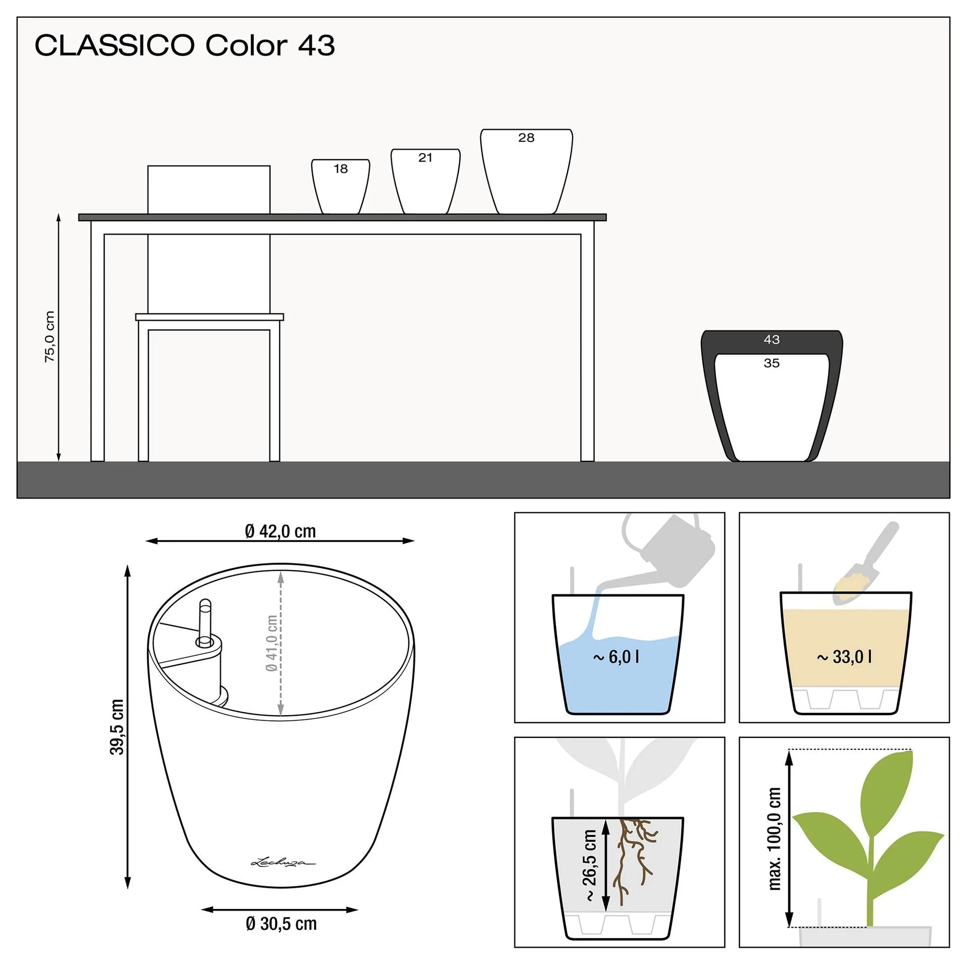 Lechuza Self-Watering Pot - CLASSICO Color 43 - Image 7