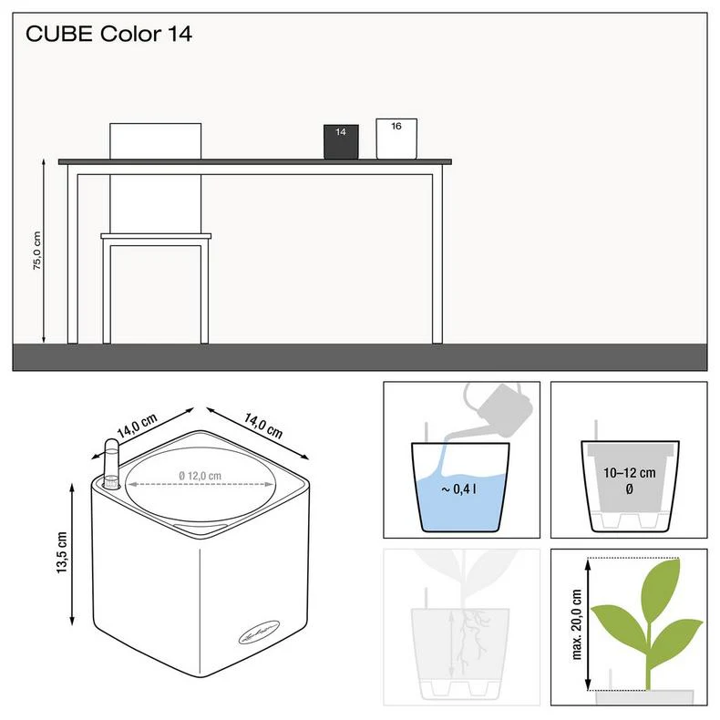 Lechuza Self-Watering Pot - PURO CUBE Color 14 - Image 8