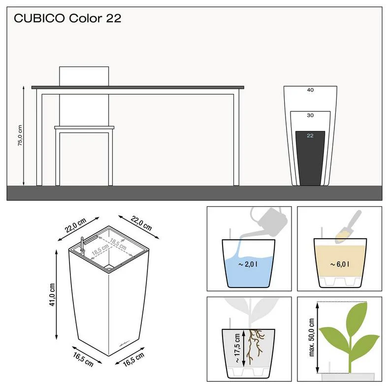 Lechuza Self-Watering Pot - CUBICO Color 22 - Image 8