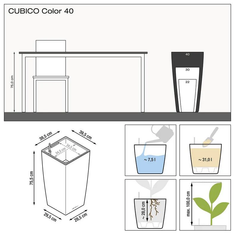Lechuza Self-Watering Pot - CUBICO Color 40 - Image 8