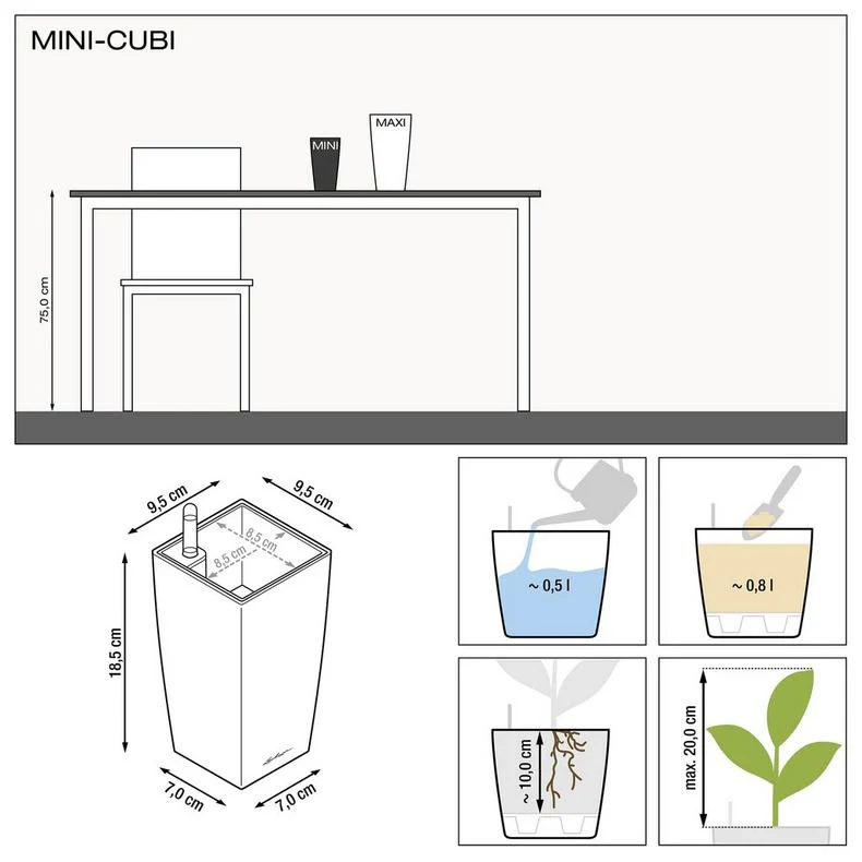 Lechuza Self Watering Pot - MINI CUBI 9 - Image 8
