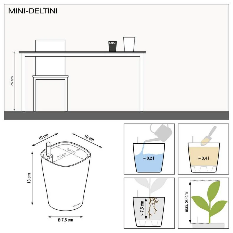 Lechuza Self Watering Pot - MINI DELTINI - Image 8