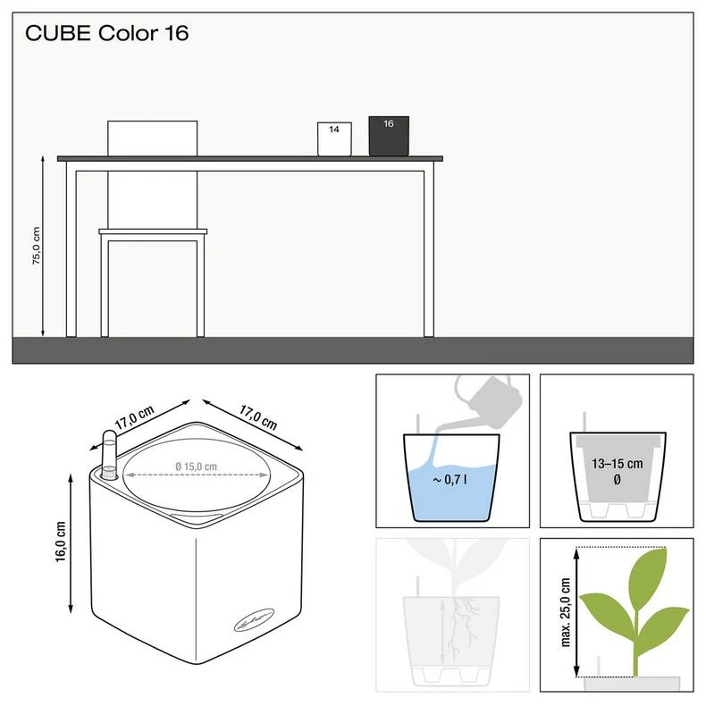 Lechuza Self-Watering Pot - PURO CUBE Color 16 - Image 9