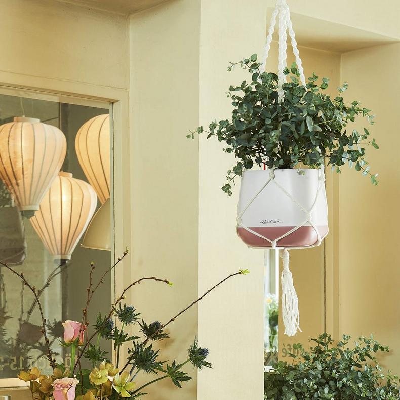 Lechuza Macramé hanger for YULA Planter - White - Image 4