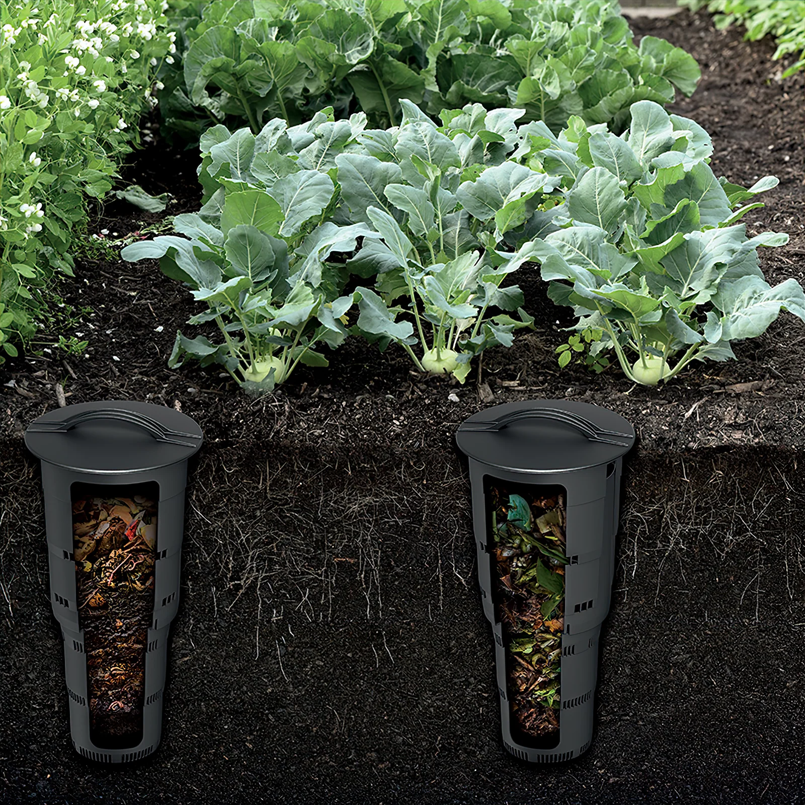 3x Maze 11L Underground Composter Tower Worm Farm - Anthracite - Image 4