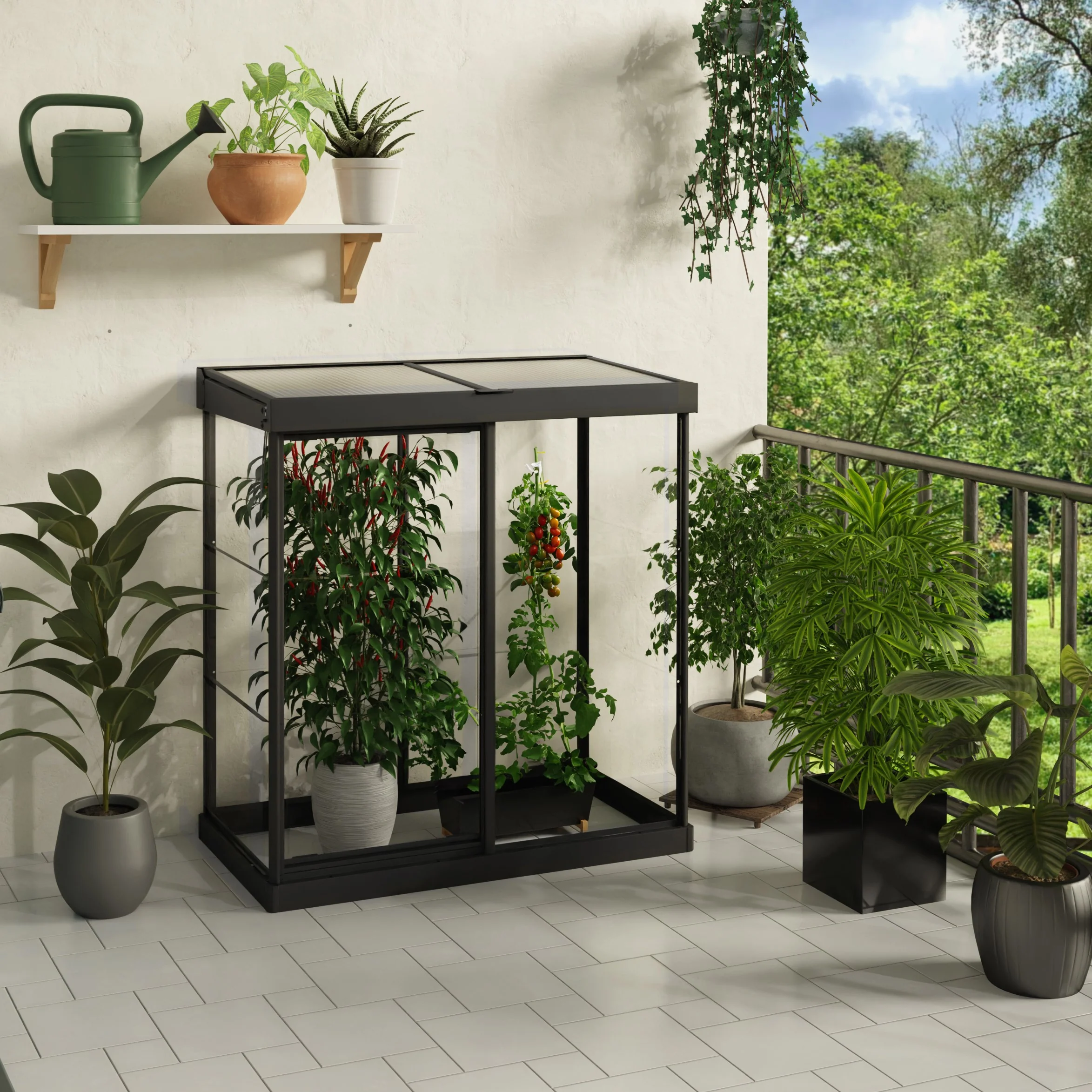 Maze Ivy Premium Polycarbonate Mini Greenhouse 4′ X 2′ – Black Frame - Image 3