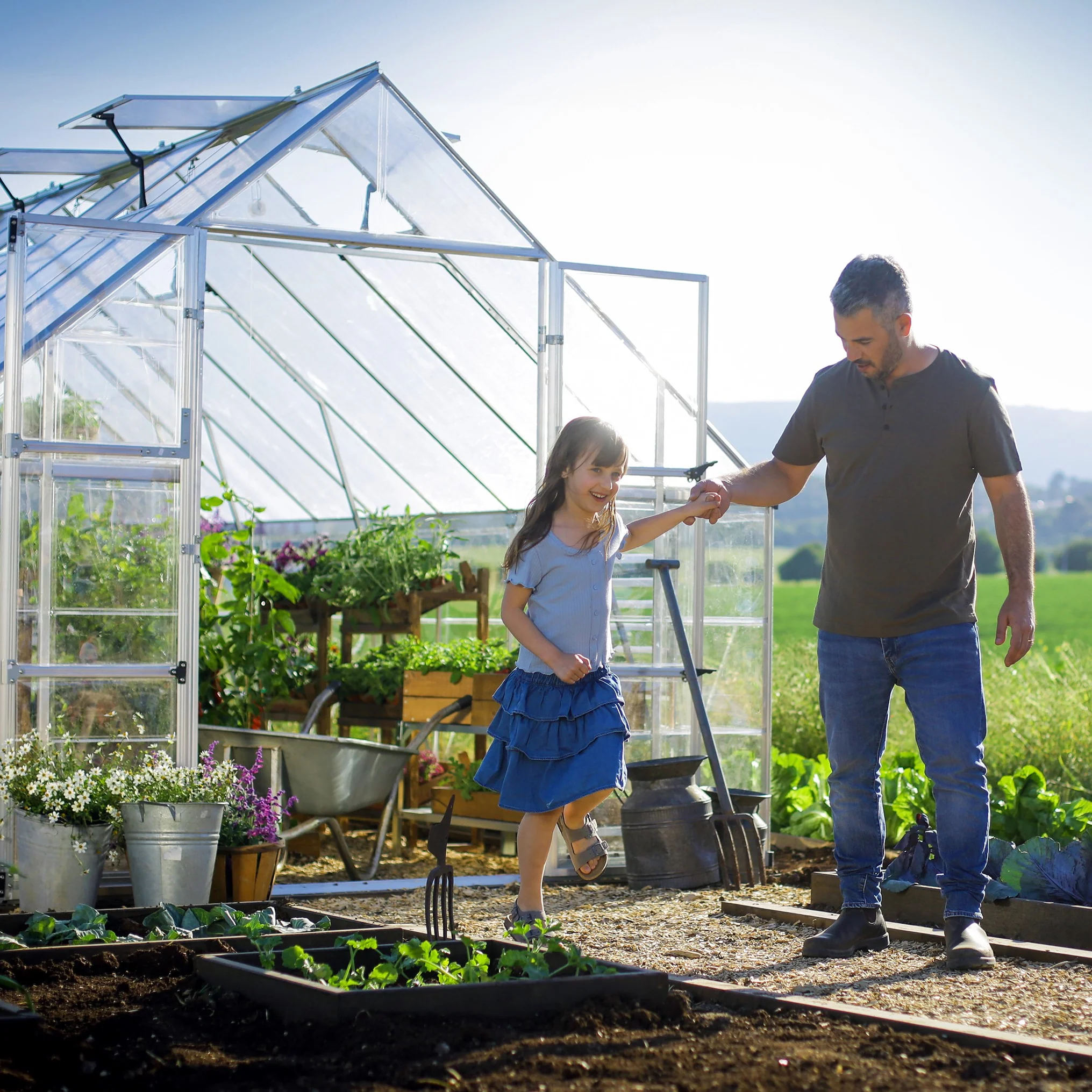 Maze Balance Premium Polycarbonate Greenhouse 10' x 12' - Silver Frame - Image 6