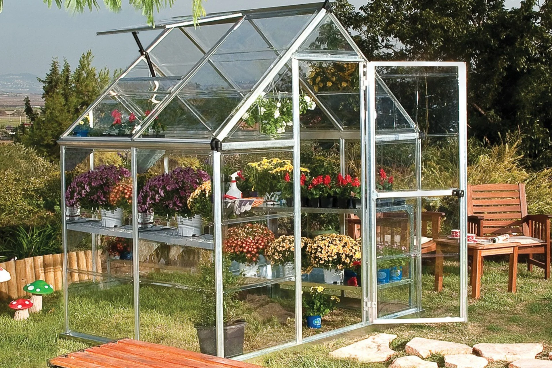 Maze Harmony Premium Polycarbonate Greenhouse 6' x 4' - Image 3