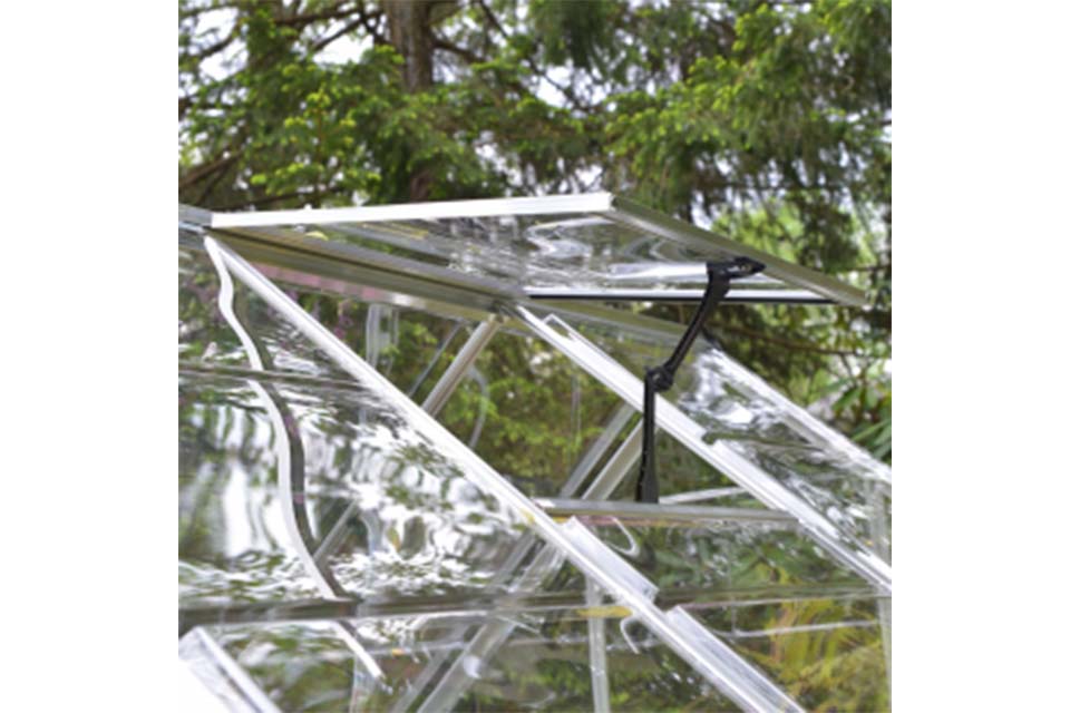 Maze Octave Premium Polycarbonate Greenhouse 8' x 12' - Silver Frame - Clear Roof - Image 9