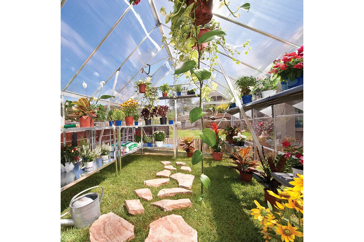 Maze Balance Premium Polycarbonate Greenhouse 8' x 16' - Grey Frame - Image 3