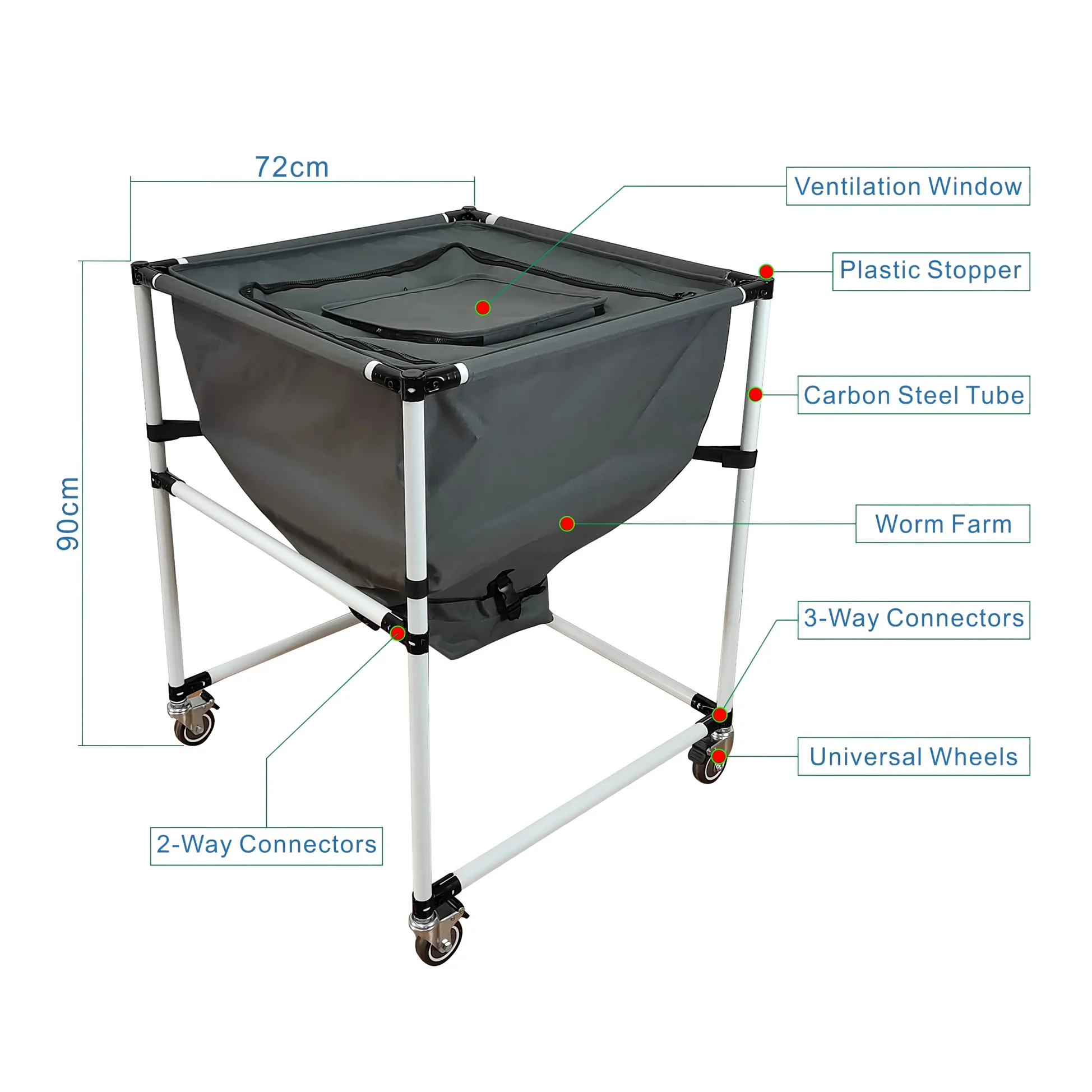Maze Large Bag Worm Farm with Steel Frame - Image 5