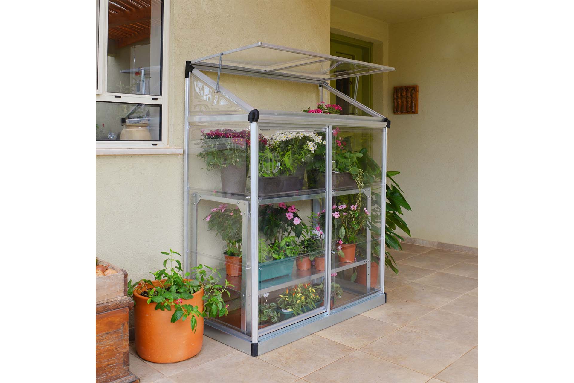 Maze Lean-To Premium Polycarbonate Greenhouse 4' x 2' - Image 4