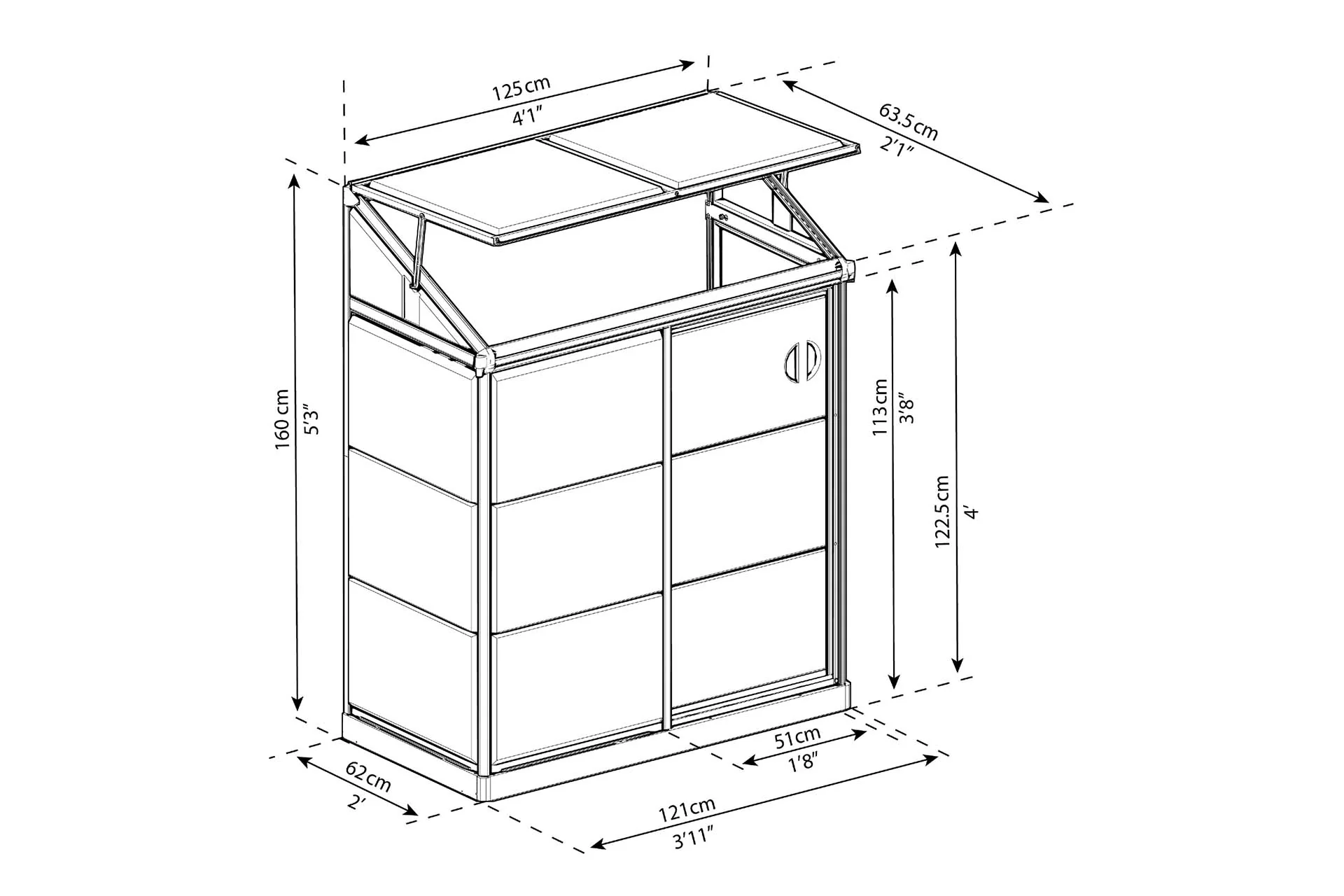 Maze Lean-To Premium Polycarbonate Greenhouse 4' x 2' - Image 5