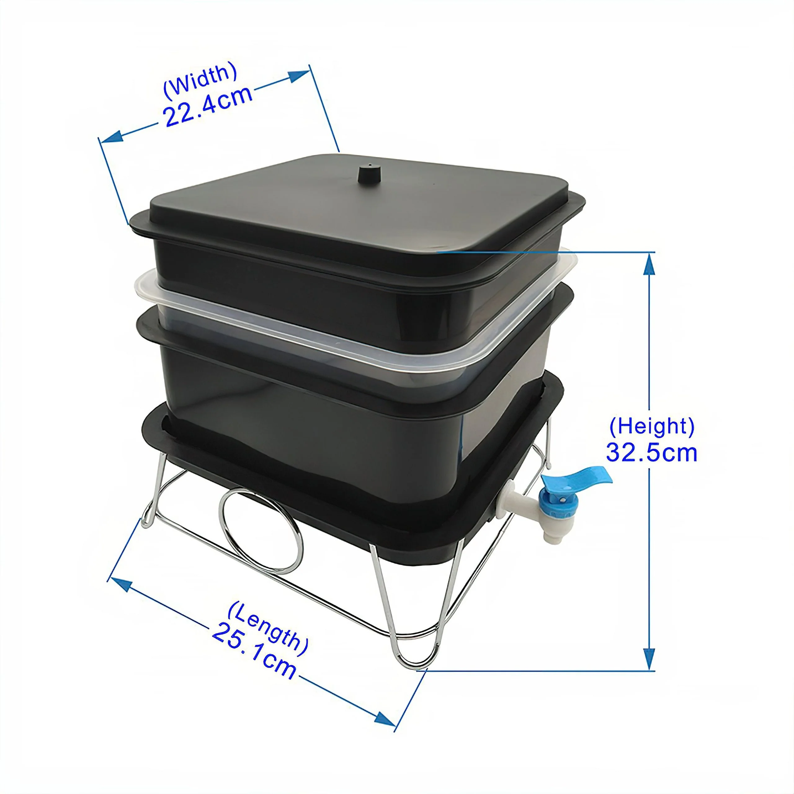 Maze Mini 3 Tier 15L Worm Farm - Black - Image 4