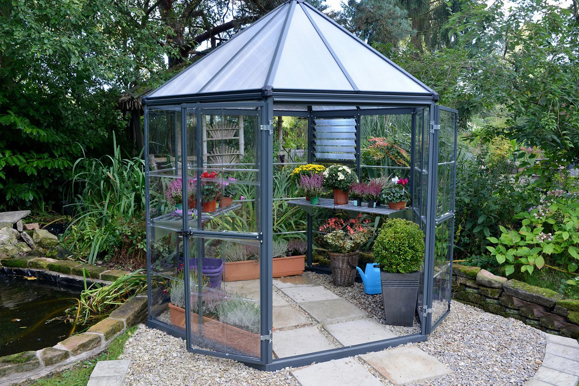 Maze Oasis Hex Premium Polycarbonate Greenhouse 8' - Image 2