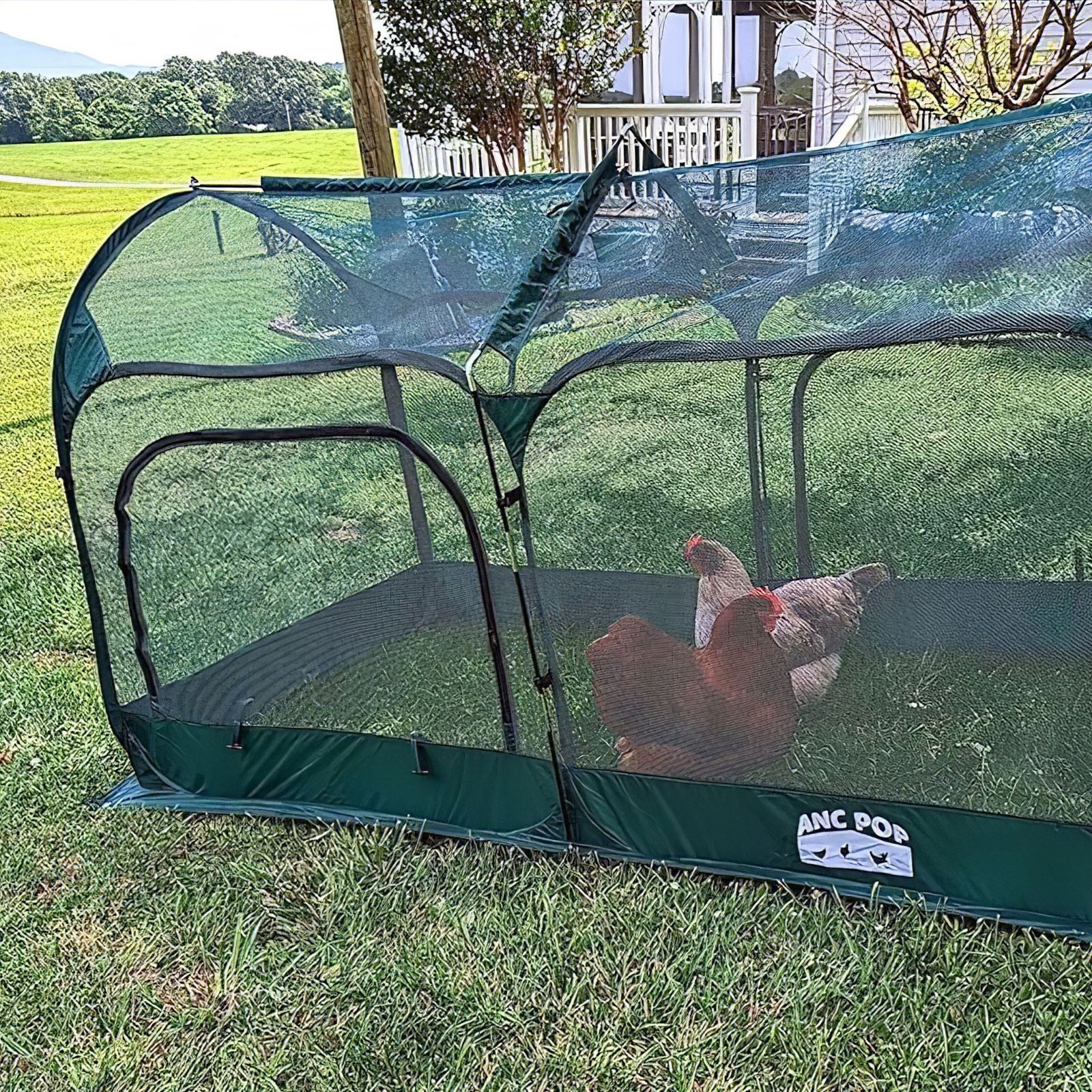 Maze Pop Up Portable Chicken Run Coop - Green - Image 7