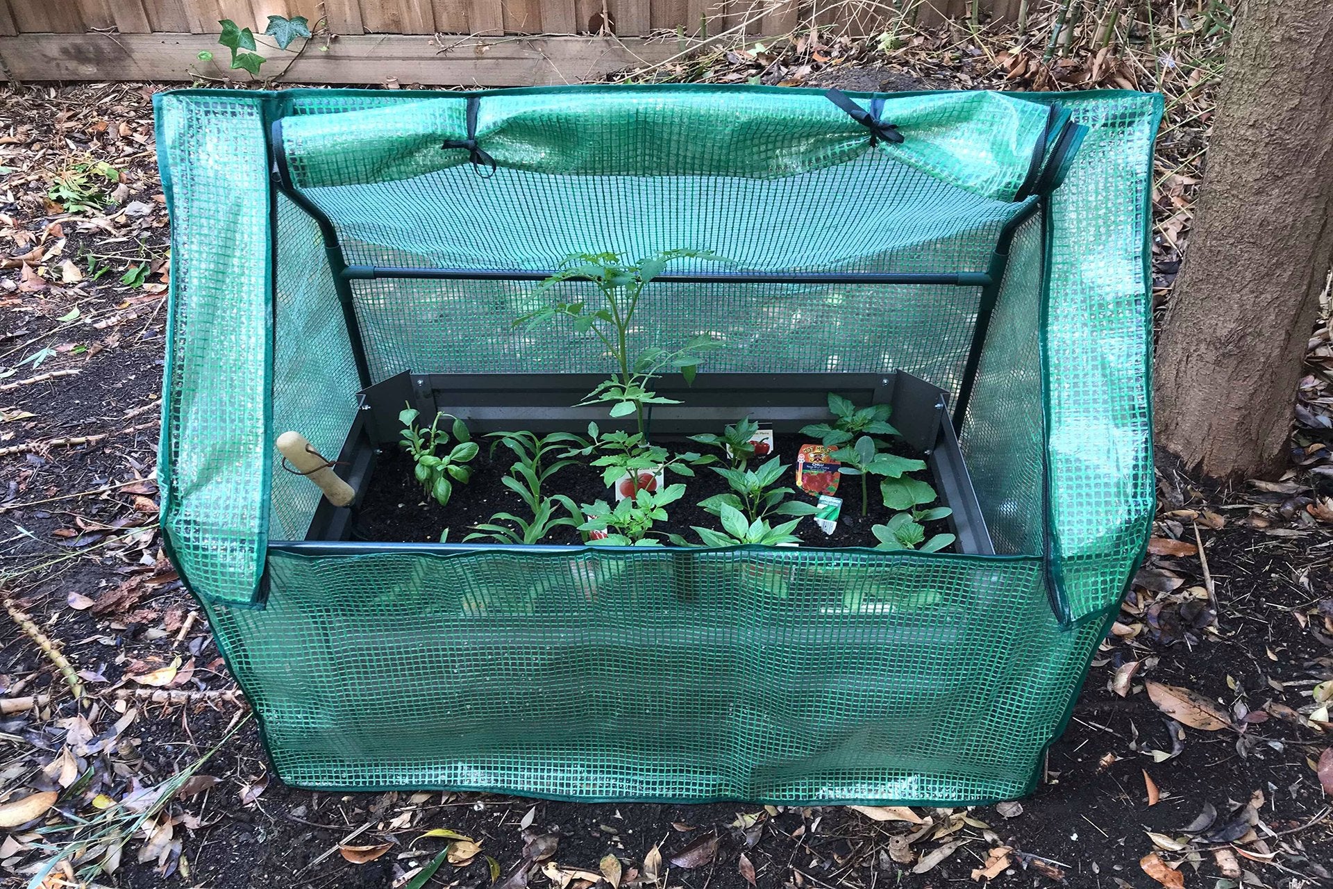 Greenlife Patio Garden Bed with Base Charcoal + Drop Over Greenhouse 880 x 580 x 820 - Image 5