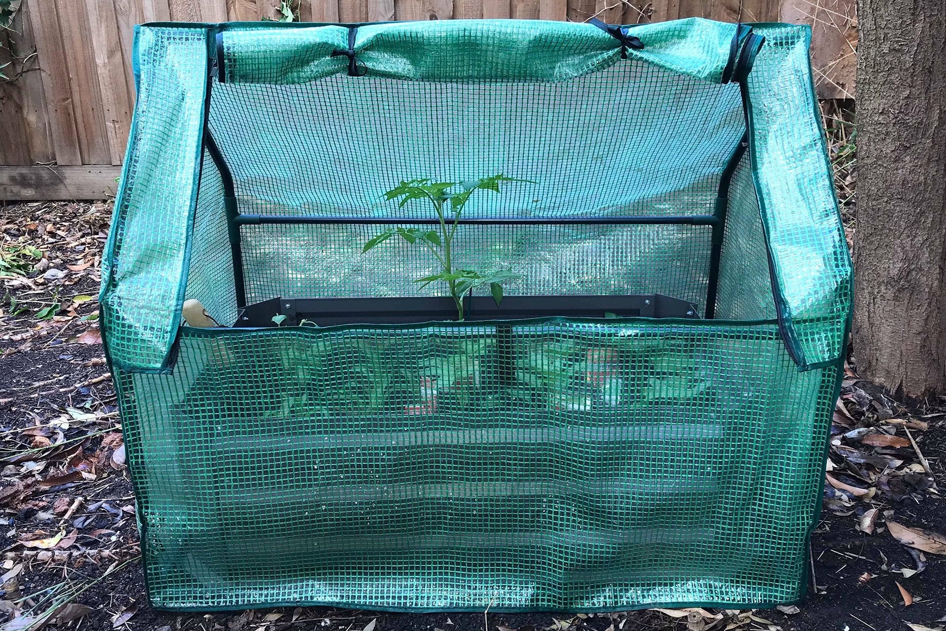Greenlife Patio Garden Bed with Base Charcoal + Drop Over Greenhouse 880 x 580 x 820 - Image 6