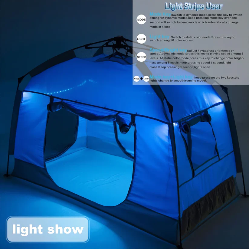 Maze Pop up Play and Sensory Tent with Light Strip - Blue - Image 5