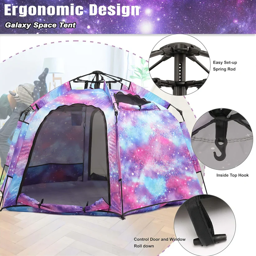 Maze Pop up Play and Sensory Tent with Light Strip - Hex Large - Image 3