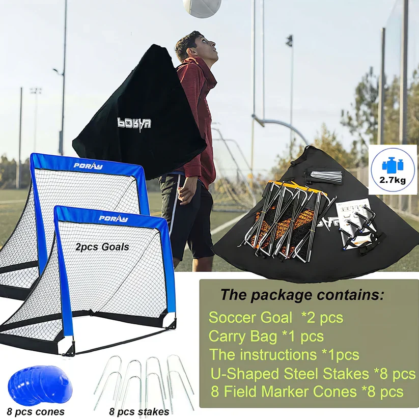 Maze Pop up Soccer Goal Set with Cones and Carry Bag - Square - Image 4