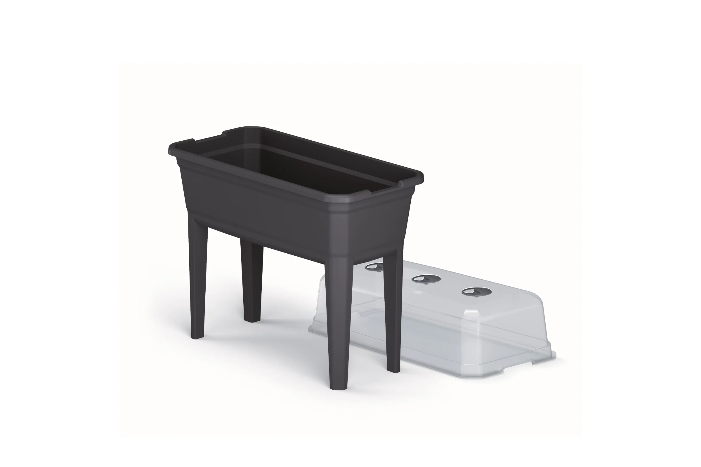 RESPANA Plastic Raised Garden Planter & Cloche Cover with Vents - Anthracite - Image 3