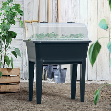 RESPANA Plastic Raised Garden Planter & Cloche Cover with Vents - Anthracite - Image 7